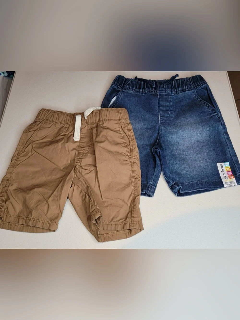 Boys 2-Pack Shorts Size 3T Garanimals Denim + Old Navy Khaki